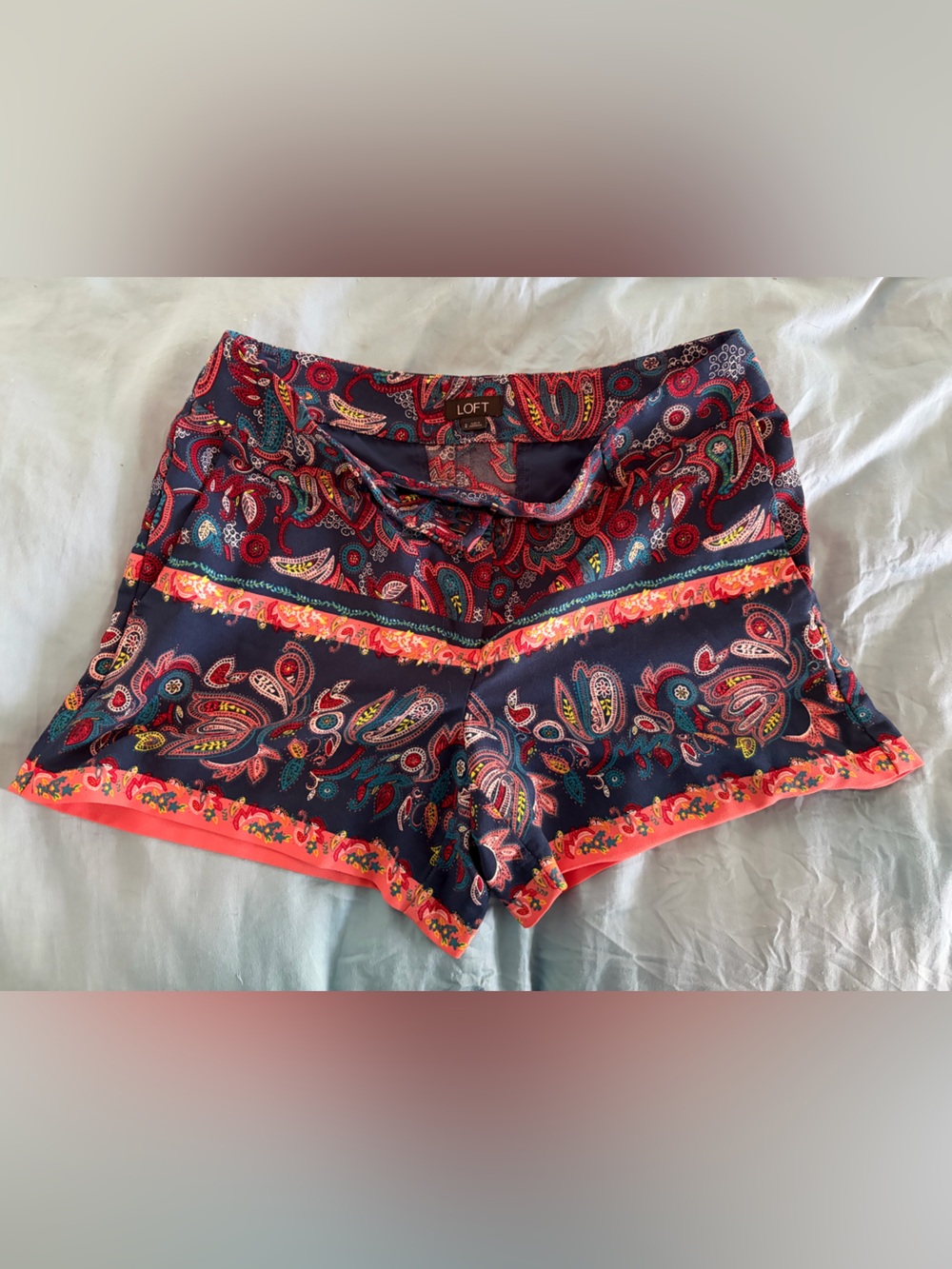 LOFT Navy Paisley Print Women's Shorts